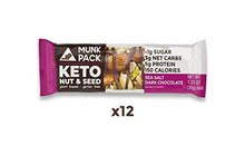 Load image into Gallery viewer, Munk Pack Keto Nut & Seed Bars 24 Pack (12 Pack Peanut Butter Dark Chocolate, 12 Pack Sea Salt Dark Chocolate)