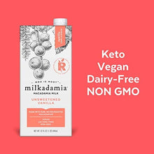 Load image into Gallery viewer, Milkadamia Unsweetened Vanilla, Vegan and Keto-Friendly Macadamia Milk (177422), 32 Fl Oz (Pack of 6)