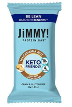 Load image into Gallery viewer, JiMMY! Keto Macadamia Nut, Keto Friendly Bar, 16g Fat, 4g Net Carbs, High Fats and Low Net Carbs, Grain and Gluten Free, 12 Count, Packaging May Vary…