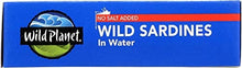 Load image into Gallery viewer, Wild Planet Sardines in Water, No Salt Added, Keto and Paleo, 4.4 Ounce (Pack of 12)