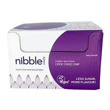 Load image into Gallery viewer, Nibble Simply Doubly Delicious Choc Choc CHIP - Low carb, Lower Sugar, Keto-Friendly, Vegan (12 x 36g Packs)
