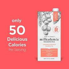 Load image into Gallery viewer, Milkadamia Unsweetened Vanilla, Vegan and Keto-Friendly Macadamia Milk (177422), 32 Fl Oz (Pack of 6)
