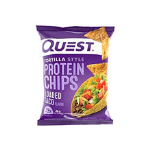 Load image into Gallery viewer, Quest Nutrition Tortilla Style Protein Chips, Loaded Taco, Low Carb, Gluten Free, Baked, 1.1 Ounce (Pack of 12)