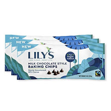Load image into Gallery viewer, Lily's Milk Baking Chips By Stevia Sweetened (No Added Sugar, Low-Carb, Keto-Friendly 32% Cocoa, Gluten-Free & Non-GMO), Milk Chocolate Chips, 27 Oz, Pack Of 3