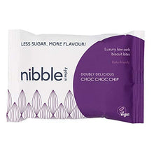 Load image into Gallery viewer, Nibble Simply Doubly Delicious Choc Choc CHIP - Low carb, Lower Sugar, Keto-Friendly, Vegan (12 x 36g Packs)