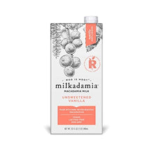 Load image into Gallery viewer, Milkadamia Unsweetened Vanilla, Vegan and Keto-Friendly Macadamia Milk (177422), 32 Fl Oz (Pack of 6)