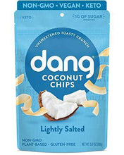 Load image into Gallery viewer, Dang Keto Toasted Coconut Chips | Lightly Salted Unsweetened | 1 Pack | Keto Certified, Vegan, Gluten Free, Paleo Friendly, Non GMO, Healthy Snacks Made with Whole Foods | 3.17 Oz Resealable Bags - Carb Free Zone