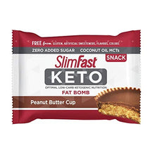 Load image into Gallery viewer, SlimFast Keto Fat Bomb Snacks, Pantry Friendly Peanut Butter Cup and Caramel Nut, Variety Pack, 32 Count