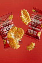 Load image into Gallery viewer, THE CURATORS Pork Puffs - Sweet Chilli BBQ, 22g (12 Packs) - High Protein Low Carb Keto Savoury Snacks with Crunch