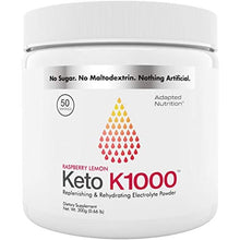 Load image into Gallery viewer, Keto K1000 Electrolyte Powder | Boost Energy & Beat Leg Cramps | No Maltodextrin or Sugar | No Ingredients from China or Pakistan | Raspberry Lemon | 50 Servings