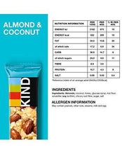 Load image into Gallery viewer, KIND Bars, Healthy Gluten Free & Low Calorie Snack Bars, Almond & Coconut, 12 Bars, (Packaging May Vary)