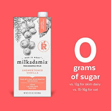 Load image into Gallery viewer, Milkadamia Unsweetened Vanilla, Vegan and Keto-Friendly Macadamia Milk (177422), 32 Fl Oz (Pack of 6)