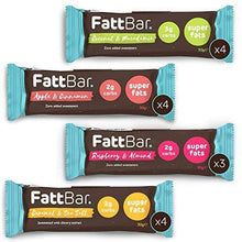 Load image into Gallery viewer, FattBar Keto Bar (Variety, 15-Pack) | Natural and Delicious Keto Snacks Packed with Super Fats | No Gluten Ingredients, Low Carb, High Fibre, Low Sugar, Keto, Sweetener Free, Vegan, Non GMO - Carb Free Zone