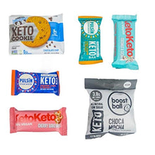 Load image into Gallery viewer, Vegan Keto Snack Box high Protein Snack bar box containing Healthy Snacks, Protein Bars, Balls and Bites for Weight Loss and Followers of a Keto Low carb and Low Sugar Diet