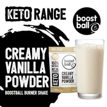 Load image into Gallery viewer, Boostball Keto Protein Powder, Vegan, High Protein, Low Sugar Shake with MCT Powder, Creamy Vanilla, 10 Servings 450g - Carb Free Zone