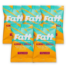 Load image into Gallery viewer, Fatt (aka Fattbar) Ketogenic Butter Cookies (Almond & Vanilla, 5-Pack) | New Name - Same Keto Cookie | 1.5g Carbs | Super Fats Natural Keto Snacks | Low Carb, High Fibre, Low Sugar, Sweetener Free - Carb Free Zone