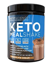 Load image into Gallery viewer, Keto Science Ketogenic Meal Shake Chocolate Dietary Supplement, Rich in MCTs and Protein, Keto and Paleo Friendly, Weight Loss, (14 servings), 20.7 oz Packaging May Vary