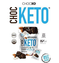Load image into Gallery viewer, ChocKETO Dark Chocolate Coconut Snaps with Almonds and Sea Salt | Keto Certified, Low Sugar, USDA Organic, Gluten Free and Kosher | Keto Chocolate, 14.8 oz - Carb Free Zone