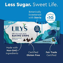 Load image into Gallery viewer, Lily's Milk Baking Chips By Stevia Sweetened (No Added Sugar, Low-Carb, Keto-Friendly 32% Cocoa, Gluten-Free & Non-GMO), Milk Chocolate Chips, 27 Oz, Pack Of 3