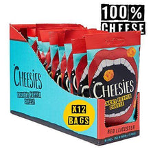 Load image into Gallery viewer, CHEESIES Crunchy Cheese Snack, Red Leicester. No Carb, No Sugar, High Protein, Gluten Free, Vegetarian, Keto 12 x 20g Bags - Carb Free Zone