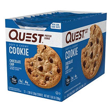 Load image into Gallery viewer, Quest Nutrition Chocolate Chip Protein Cookie, Keto Friendly, High Protein, Low Carb, Soy Free, 12 Count "Packaging may vary"