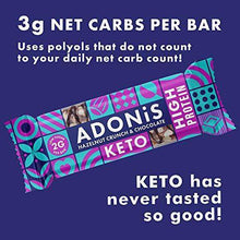 Load image into Gallery viewer, Adonis Keto Protein Bars | Hazelnut Crunch & Chocolate Snack Bars | 100% Natural Nut Snacks, Low Carb, High in Protein, Vegan, Gluten Free, Low Sugar, Paleo - Box of 6 - Carb Free Zone