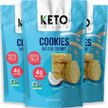 Load image into Gallery viewer, Keto Cookies – Buttery Coconut Flavour , Low Carb, Keto Snacks, Gluten Free Snack, Atkins, Keto Friendly, Keto Cookies, Keto Snacks, Keto Biscuits (Pack of 3 x 64g)