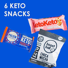 Load image into Gallery viewer, Vegan Keto Snack Box high Protein Snack bar box containing Healthy Snacks, Protein Bars, Balls and Bites for Weight Loss and Followers of a Keto Low carb and Low Sugar Diet