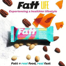 Load image into Gallery viewer, FattBar Keto Bars (Caramel & Sea Salt, 5-Pack) | Natural and Delicious Keto Snacks Packed with Super Fats | No Gluten Ingredients, Low Carb, High Fibre, Low Sugar, Keto, Sweetener Free, Vegan, Non GMO - Carb Free Zone