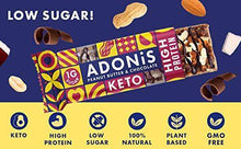 Load image into Gallery viewer, Adonis Keto Protein Bars | Peanut Butter & Chocolate Snack Bars | 100% Natural Nut Snacks, Low Carb, High in Protein, Vegan, Gluten Free, Low Sugar, Paleo - Box of 6 - Carb Free Zone