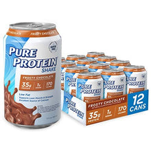 Load image into Gallery viewer, Pure Protein Frosty Chocolate Protein Shake | 35g Complete Protein | Ready to Drink and Keto-Friendly | Excellent Source of Calcium | 11oz Cans | 12 Pack