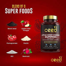 Load image into Gallery viewer, CEED Vitality Worlds First Apple Cider Vinegar Gummies with Black Seed (Nigella Sativa) | Unfiltered with "The Mother" 1000mg | Vitamin B12 | Vegan | Keto | Immunity | Weight Loss | Apple Flavour - Carb Free Zone