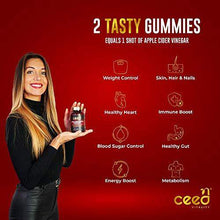 Load image into Gallery viewer, CEED Vitality Worlds First Apple Cider Vinegar Gummies with Black Seed (Nigella Sativa) | Unfiltered with "The Mother" 1000mg | Vitamin B12 | Vegan | Keto | Immunity | Weight Loss | Apple Flavour - Carb Free Zone