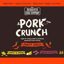 Load image into Gallery viewer, Skibbereen Pork Crunch Pub Snack Variety Pack - 12x30g Deliciously Seasoned Crispy Pork Puffs in 3 Flavours (4 x Each Flavour) - Low Carb & High Protein Snack - Keto Friendly - No Added Oils, No MSG