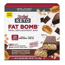 Load image into Gallery viewer, SlimFast Keto Meal Replacement Bar - Whipped Peanut Butter Chocolate - 5 Count Box - Pantry Friendly