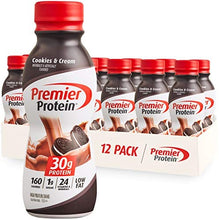 Load image into Gallery viewer, Premier Protein Shake, Cookies & Cream, 30g Protein, 1g Sugar, 24 Vitamins & Minerals, Nutrients to Support Immune Health 11.5 fl oz, 12 Pack