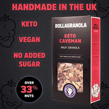Load image into Gallery viewer, Rollagranola: Keto Caveman Fruit Granola | Paleo & Keto Granola | Gluten & Cereal Free | No Added Sugar | Keto Diet | Ideal for Diabetics | Handcrafted in The UK | 3 x 300g Packs