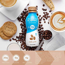 Load image into Gallery viewer, ICONIC Beverages Protein Drinks, Cafe Latte, Low Carb, High Protein, 20G Protein + 180mg Caffeine, Grass Fed, Lactose Free, Gluten Free, Non-GMO, Kosher, Keto Friendly, 11.5 Fl Oz (Pack of 12)