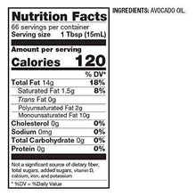 Load image into Gallery viewer, BetterBody Foods Refined Non-GMO Cooking Avocado Oil for Paleo and Keto, 1 Liter, 33.8 Fl Oz - Carb Free Zone