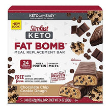 Load image into Gallery viewer, SlimFast Keto Meal Replacement Bar Pantry Friendly Chocolate Chip Cookie Dough, 5 Count