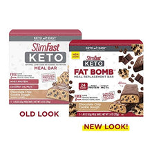 Load image into Gallery viewer, SlimFast Keto Meal Replacement Bar Pantry Friendly Chocolate Chip Cookie Dough, 5 Count