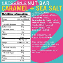 Load image into Gallery viewer, FattBar Keto Bars (Caramel & Sea Salt, 5-Pack) | Natural and Delicious Keto Snacks Packed with Super Fats | No Gluten Ingredients, Low Carb, High Fibre, Low Sugar, Keto, Sweetener Free, Vegan, Non GMO - Carb Free Zone