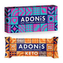 Load image into Gallery viewer, Adonis Keto Bar | Chocolate Orange Snack Bars | 100% Natural Snacks, Low Carb, Vegan, Gluten Free, Low Sugar, Paleo (Pack of 6) - Carb Free Zone