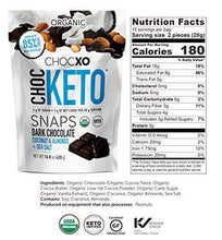 Load image into Gallery viewer, ChocKETO Dark Chocolate Coconut Snaps with Almonds and Sea Salt | Keto Certified, Low Sugar, USDA Organic, Gluten Free and Kosher | Keto Chocolate, 14.8 oz - Carb Free Zone
