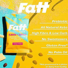 Load image into Gallery viewer, Fatt (aka Fattbar) Ketogenic Butter Cookies (Almond & Vanilla, 5-Pack) | New Name - Same Keto Cookie | 1.5g Carbs | Super Fats Natural Keto Snacks | Low Carb, High Fibre, Low Sugar, Sweetener Free - Carb Free Zone