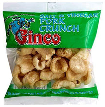 Load image into Gallery viewer, Ginco Salt and vinegar pork crunch, 12 x 25g Packs of Deliciously Seasoned Crispy Pork Puffs, High Protein Low Carb pub snacks, keto friendly snacks - Carb Free Zone