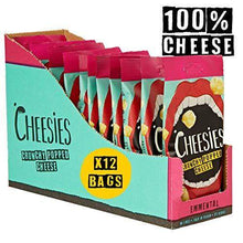 Load image into Gallery viewer, CHEESIES Crunchy Cheese Snack, Emmental. No Carb, No Sugar, High Protein, Gluten Free, Vegetarian, Keto 12 x 20g Bags - Carb Free Zone