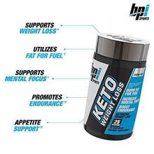 Load image into Gallery viewer, BPI Sports Keto Weight Loss - Ketogenic Fat Burner - Keto Weight Loss Pills - Raspberry ketones - Supports Mental Focus - Promotes Endurance - Burn Fat for Fuel - 75 Capsules - Carb Free Zone