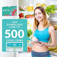 Load image into Gallery viewer, Willa Flare Keto Cheat Sheet Magnets - Easy Reference for 192 Keto Snacks and Foods! Correct Ketogenic Measurements for your Keto Cookbook - Easy Keto Diet Fridge Guide Plus Extra List of 500 Foods