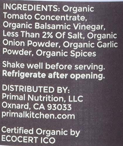 Primal Kitchen, Organic Unsweetened Ketchup, 11.3 oz